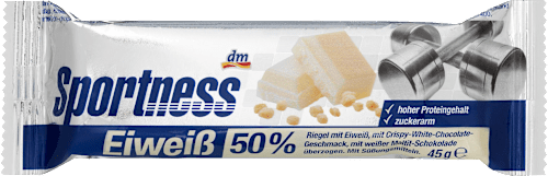 Eiweißriegel 50%, Crispy White Chocolate Geschmack Sportness