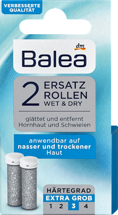 Rulli di ricambio Wet Dry durezza 3, per trattamento piedi ruvidi Balea