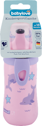 Детско спортно шише с push/pull затваряне, различни цветове/мотиви babylove