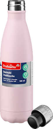 Edelstahl Trinkflasche 500ml rosa Profissimo