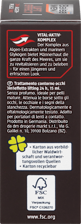 Krema za nego kože pod očmi 3 v 1 LIFT EFFECT Balea MEN