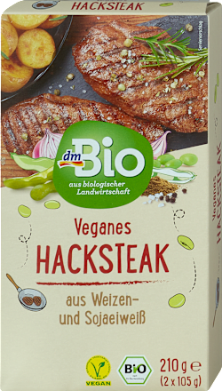 Veganes Hacksteak aus Weizen- & Sojaeiweiß dmBio