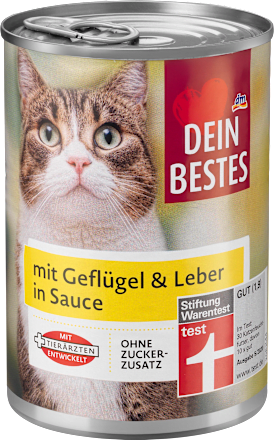 Karma mokra dla kota z drobiem i wątróbką, w sosie Dein Bestes