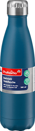 Edelstahl Trinkflasche 500ml blau Profissimo