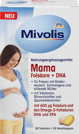 Mama Folsäure + DHA, Tabletten 30 St. + Weichkapseln 30 St. Mivolis