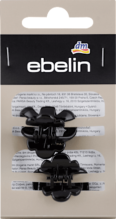 Šnale za kosu u obliku štipaljke, male - crne ebelin