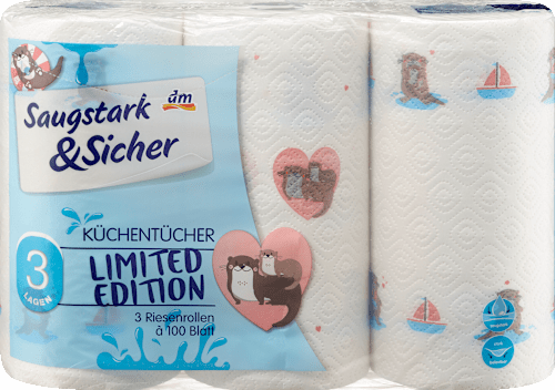 Küchenrolle Mega Roll mit Design 3-lagig sortiert Saugstark&Sicher