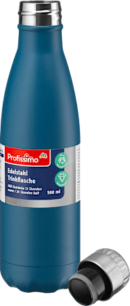 Edelstahl Trinkflasche 500ml blau Profissimo