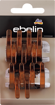 Štipce do vlasov, protišmykové - hnedé lesklé ebelin