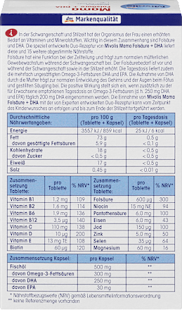 Mama Folsäure + DHA, Tabletten 30 St. + Weichkapseln 30 St. Mivolis