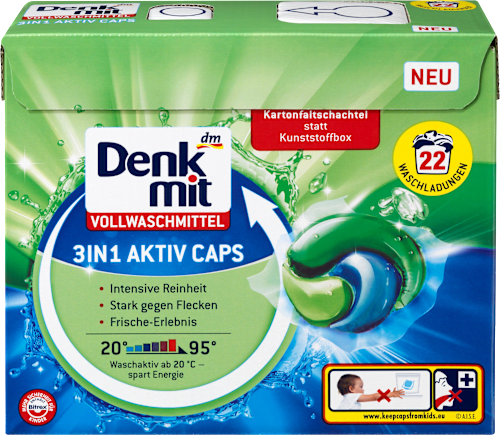  Vollwaschmittel Caps 3in1 Aktiv Denkmit