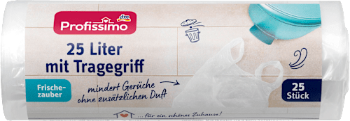 Worki na śmieci z uchwytem, 25 L, neutralizujące zapachy Profissimo