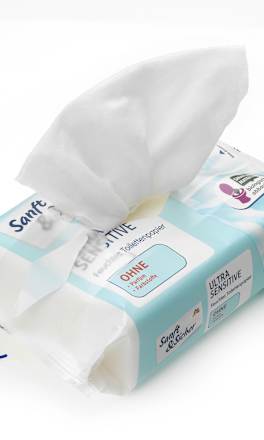 Feuchtes Toilettenpapier Ultra Sensitiv Doppelpack 2x50 St Sanft&Sicher