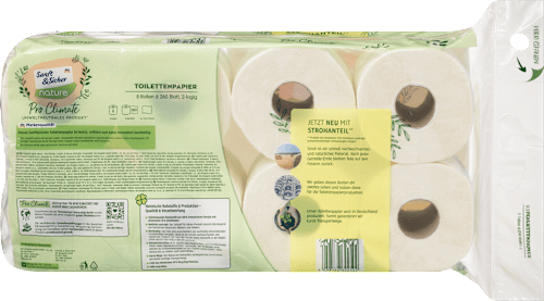 Toilettenpapier Pro Climate nature Stroh 2--lagig (8x260 Blatt) Sanft&Sicher