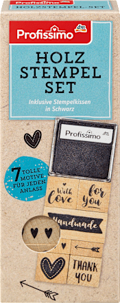 Holzstempel-Set inkl. Stempelkissen Profissimo