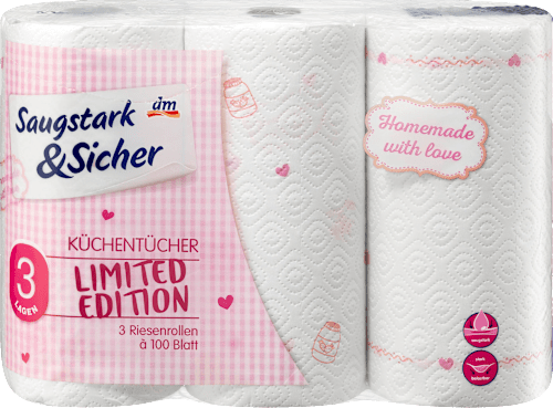 Küchentücher Design 3lagig 3x100Blatt Saugstark&Sicher