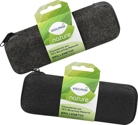 Etui do okularów z zamkiem błyskawicznym NATURE antracytowe/czarne Visiomax