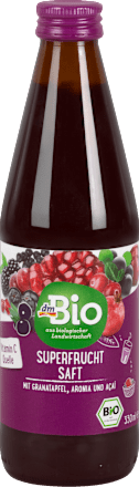 Superfrucht Saft mit Granatapfel, Aronia und Acai dmBio
