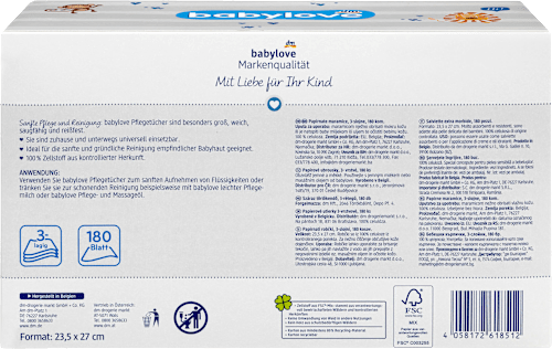 Babypflegetücher trocken 3lagig babylove