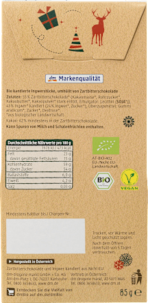 Ingwer in Zartbitterschokolade dmBio