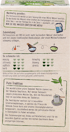 Japanischer Grüner Tee, Matcha Sticks (10 x 2g) dmBio