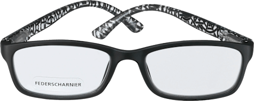 Fertig-Lesebrille matt schwarz mit Federscharnier +2.00 VISIOMAX