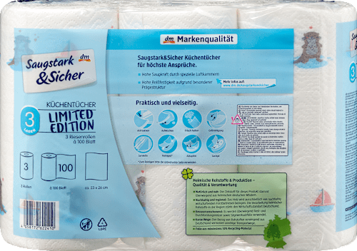 Küchenrolle Mega Roll mit Design 3-lagig sortiert Saugstark&Sicher