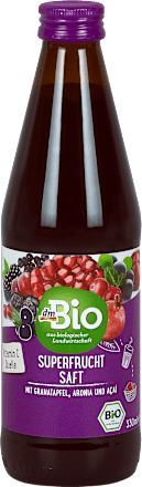 Superfrucht Saft mit Granatapfel, Aronia und Acai dmBio