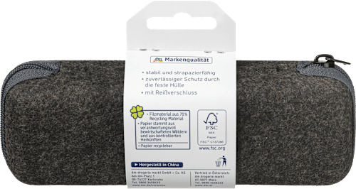 Etui do okularów z zamkiem błyskawicznym NATURE antracytowe/czarne Visiomax