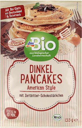 Dinkel Pancakes mit Schokostückchen dmBio