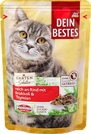 Nassfutter Katze mit Rind & Brokkoli, Gartenschätze Dein Bestes