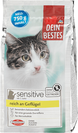 Trockenfutter Katze sensitive 1+ reich an Geflügel Dein Bestes