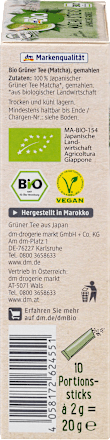 Japanischer Grüner Tee, Matcha Sticks (10 x 2g) dmBio