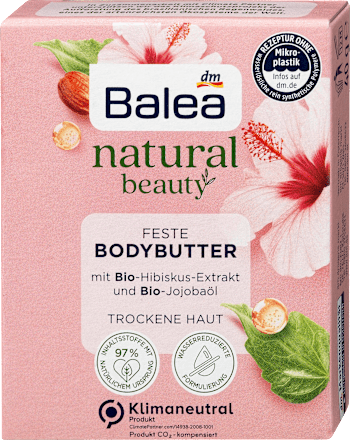 natural beauty Feste Körperbutter mit Bio-Hibiskus-Extrakt und Bio-Jojobaöl Balea