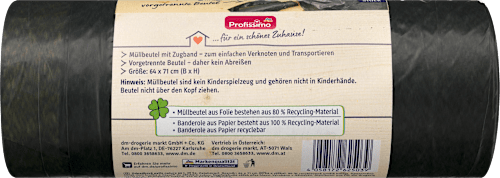 Worki na śmieci z taśmą Nature, 60 L Profissimo