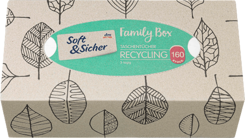 Taschentücher Box Recycling 3-lagig Soft&Sicher