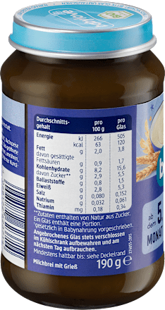 Abendbrei Grieß pur ab dem 5. Monat babylove