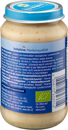 Abendbrei Grieß pur ab dem 5. Monat babylove