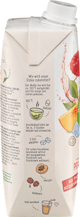 Bio jeges tea, fehér tea őszibarackvelővel és málnalével dmBio