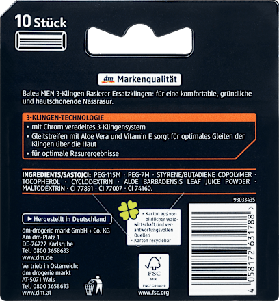 Rasierklingen, 3-Klingen Rasierer Balea MEN