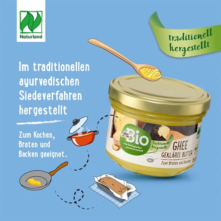 Ghee, geklärte Butter, Naturland dmBio