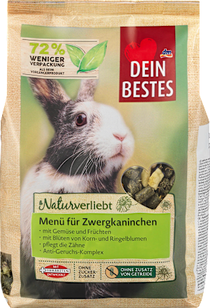 Naturverliebt směs pro zakrslé králíky Dein Bestes