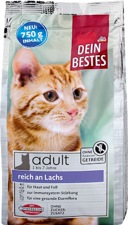 Hrană pentru pisici adulte cu aromă de somon Dein Bestes