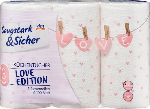 Ręcznik papierowy z motywem, 3-warstwowy, 3x100 listków Saugstark&Sicher