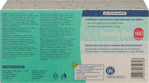 Taschentücher Box Recycling 3-lagig Soft&Sicher