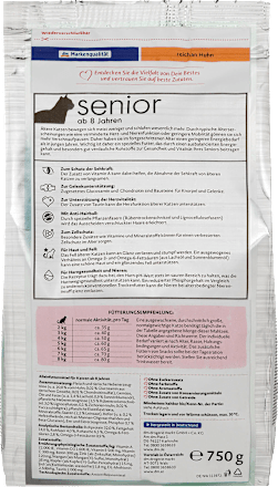 Hrană uscată pentru pisici senior cu aroma de pui Dein Bestes