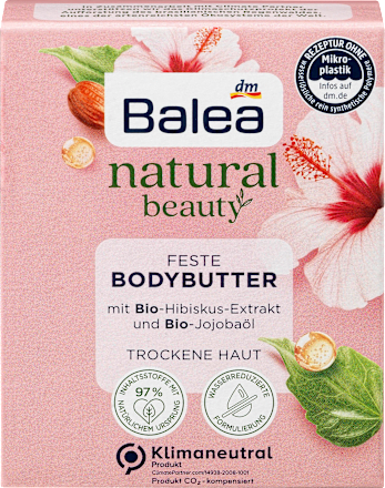 natural beauty Feste Körperbutter mit Bio-Hibiskus-Extrakt und Bio-Jojobaöl Balea