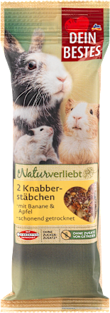 Nagersnack, Knabberstangen mit Banane & Apfel, Naturverliebt Dein Bestes