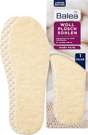 Einlegesohlen Woll Plüsch, Gr. 44-45 (1 Paar) Balea