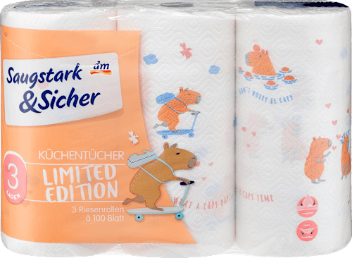 Ręcznik papierowy z motywem, 3-warstwowy, 3x100 listków Saugstark&Sicher